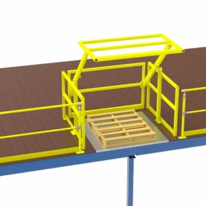 Pallet Rollover Gate - Low Profile - 1925W x 1900H x 1490D - Pallet 1400W x 1250D x 1450H